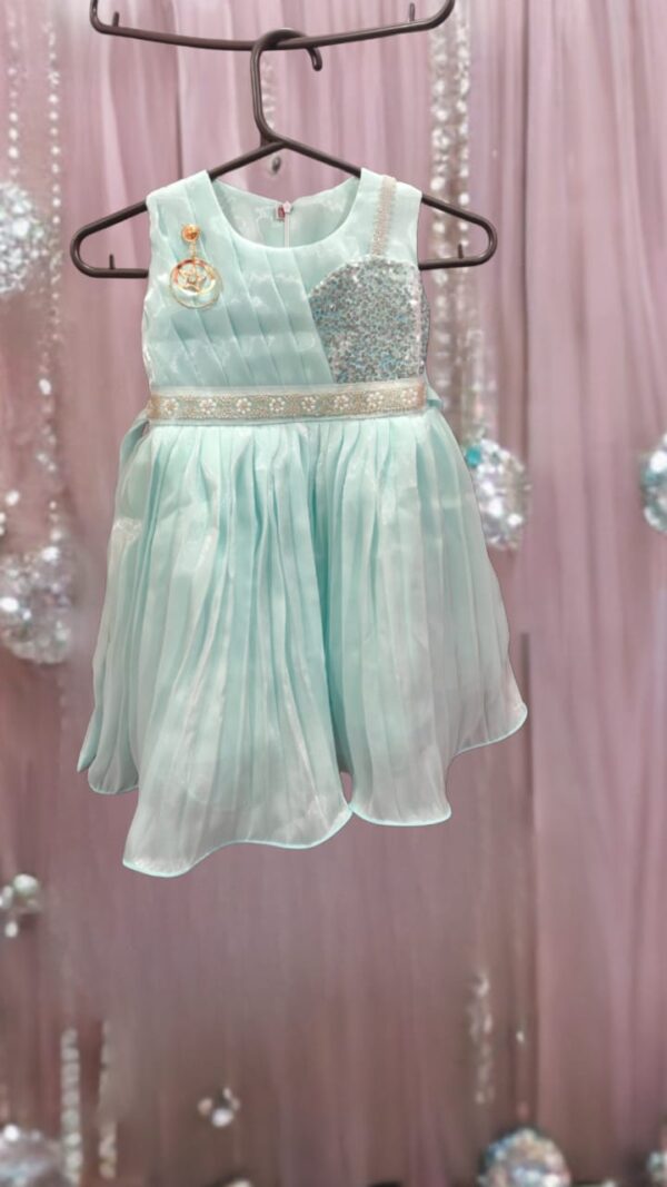 comfortebel baby dress for gril colourful and unic soft jorjet light blue colour